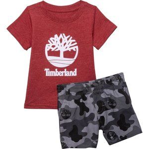Timberland T-Shirt & Shorts 2-pc Set Toddler Baby Boys 2-piece Set - Red/Camo